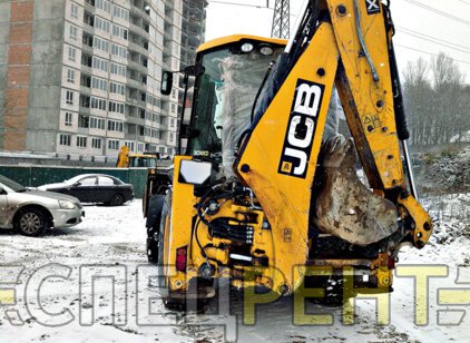 Аренда экскаватора JCB 3CX для уборки снега Уборка снега JCB 3CX